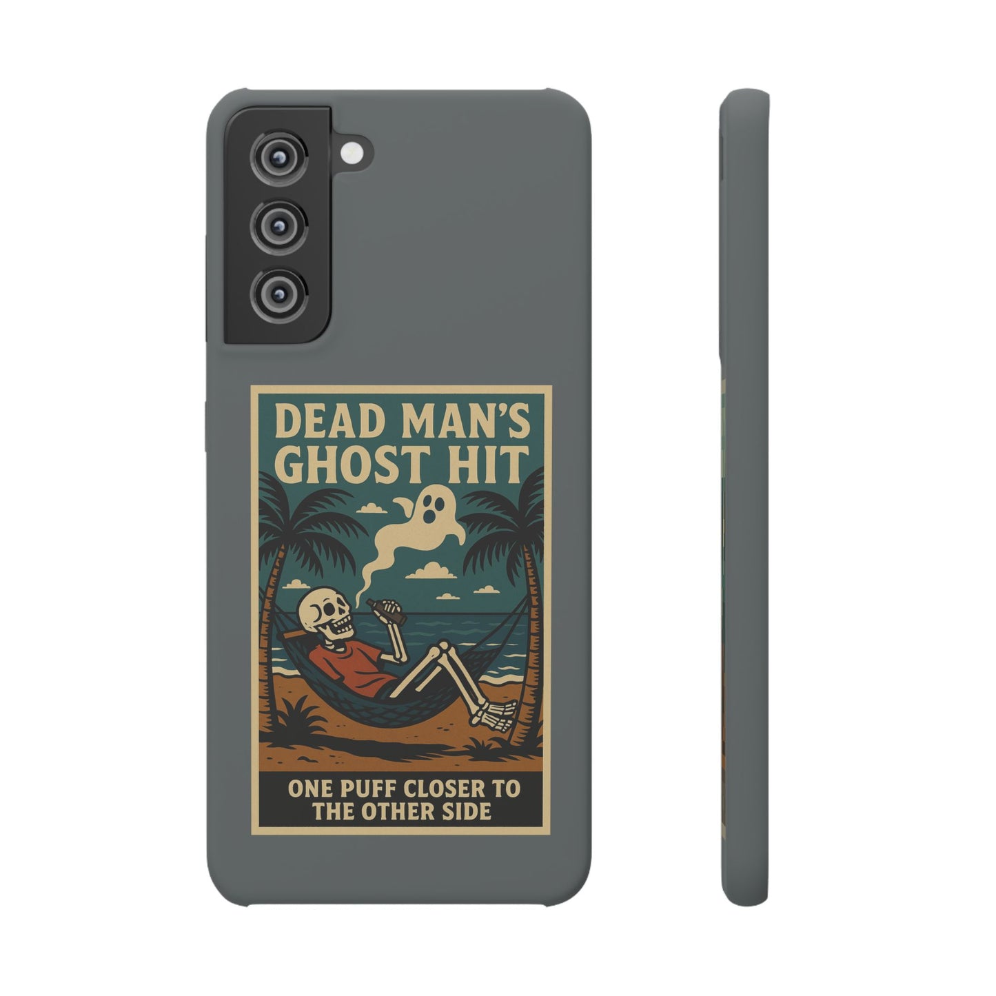 Dead Mans Ghost Hit iPhone Case One Puff Closer to the Other Side Skeleton Vibe Design