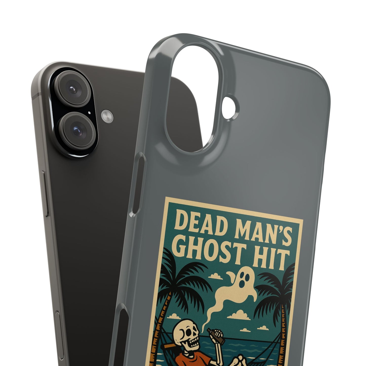 Dead Mans Ghost Hit iPhone Case One Puff Closer to the Other Side Skeleton Vibe Design
