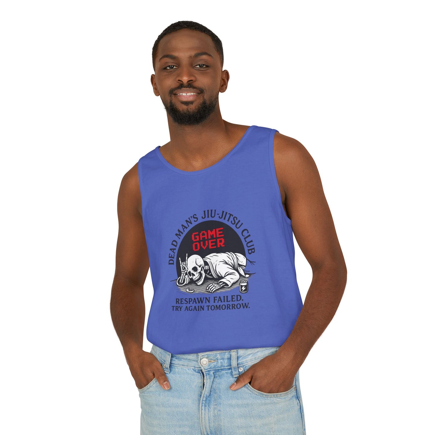 Game Over Tank Top / Dead Mans Jiu-Jitsu Club | Funny BJJ Skeleton Design / Jiu-Jitsu Skull Tank Top