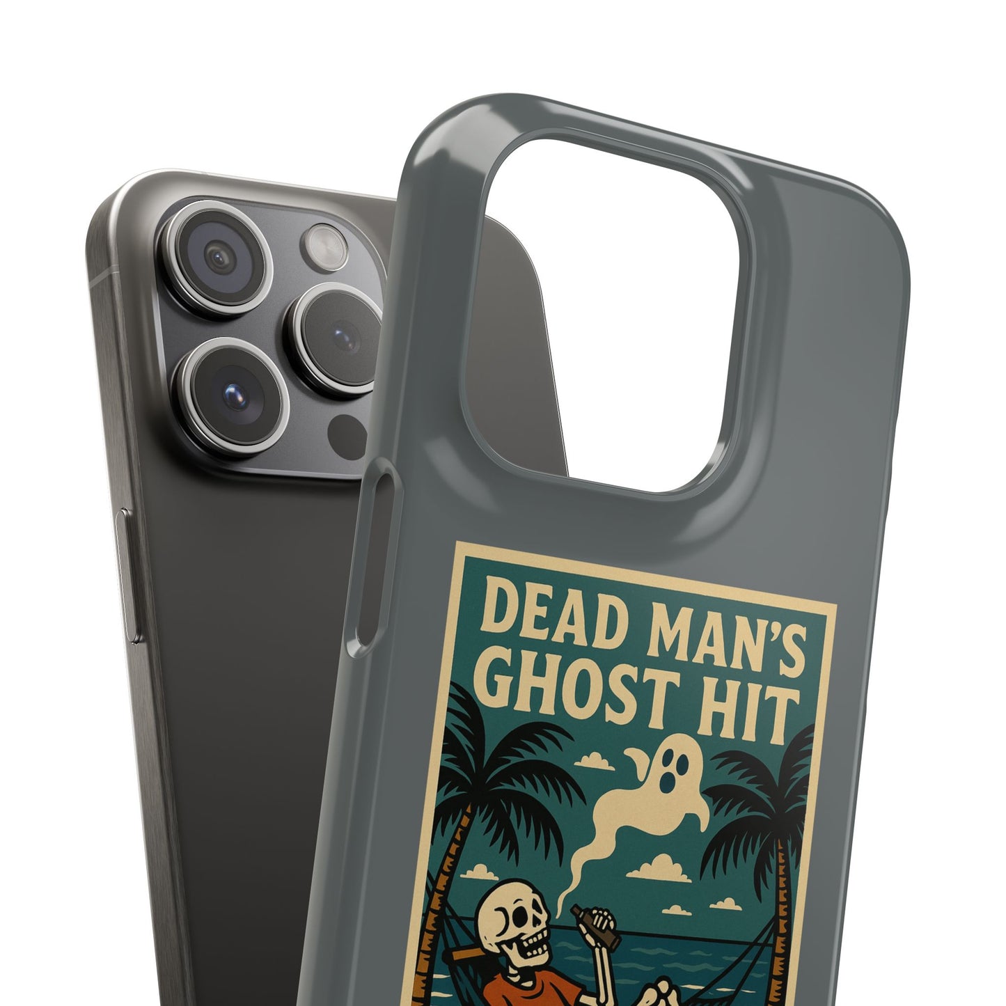 Dead Mans Ghost Hit iPhone Case One Puff Closer to the Other Side Skeleton Vibe Design