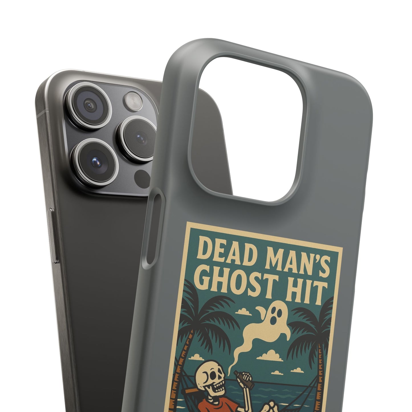 Dead Mans Ghost Hit iPhone Case One Puff Closer to the Other Side Skeleton Vibe Design