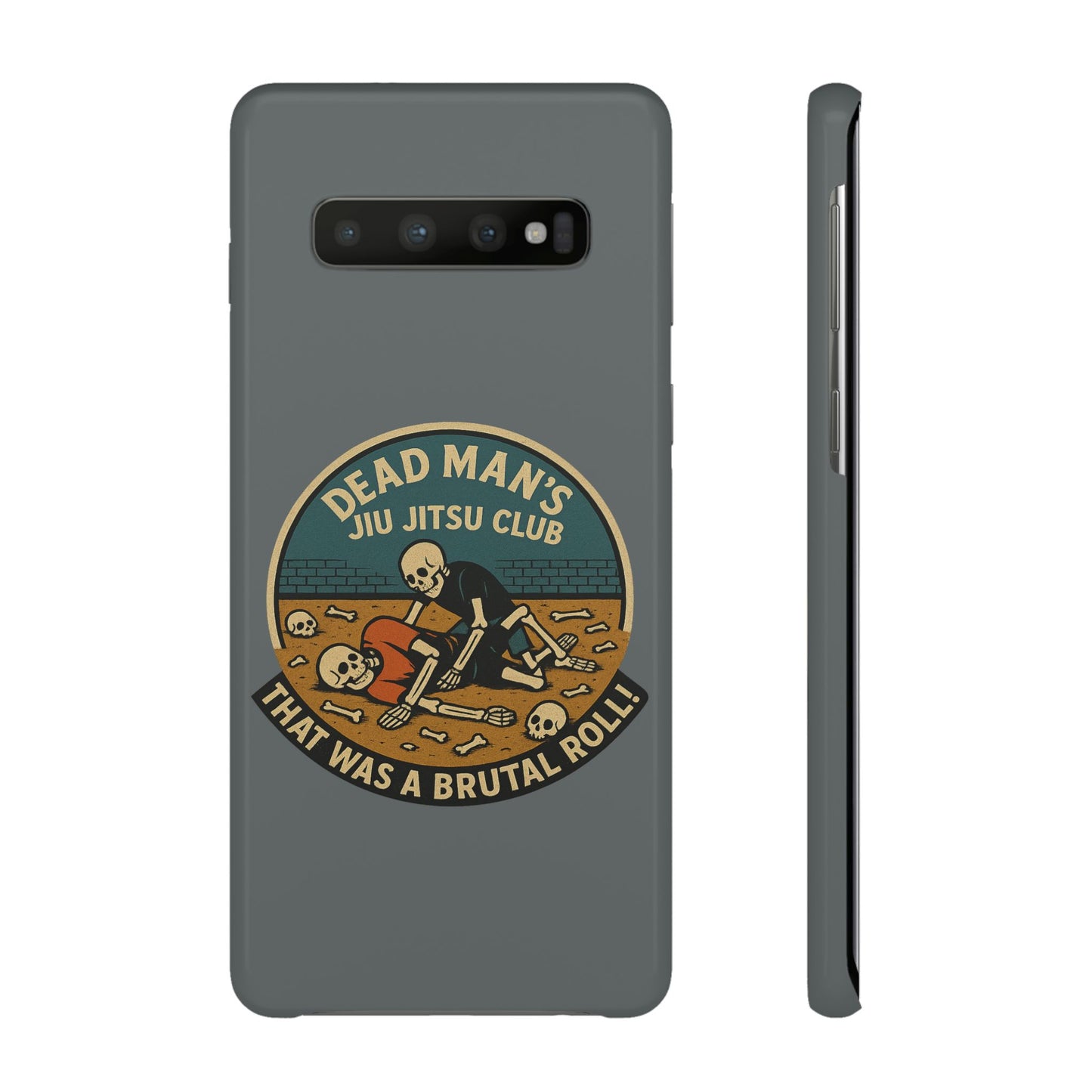 Dead Mans Jiu Jitsu Club iPhone Case That Was a Brutal Roll Skeleton Grappling Design