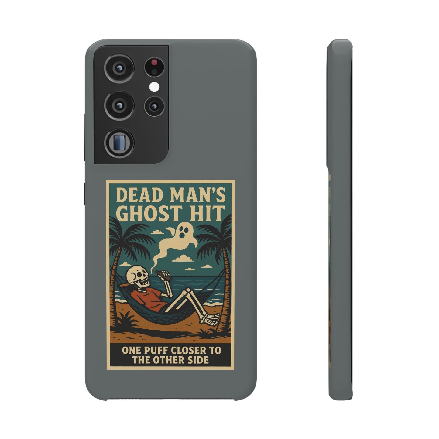 Dead Mans Ghost Hit iPhone Case One Puff Closer to the Other Side Skeleton Vibe Design