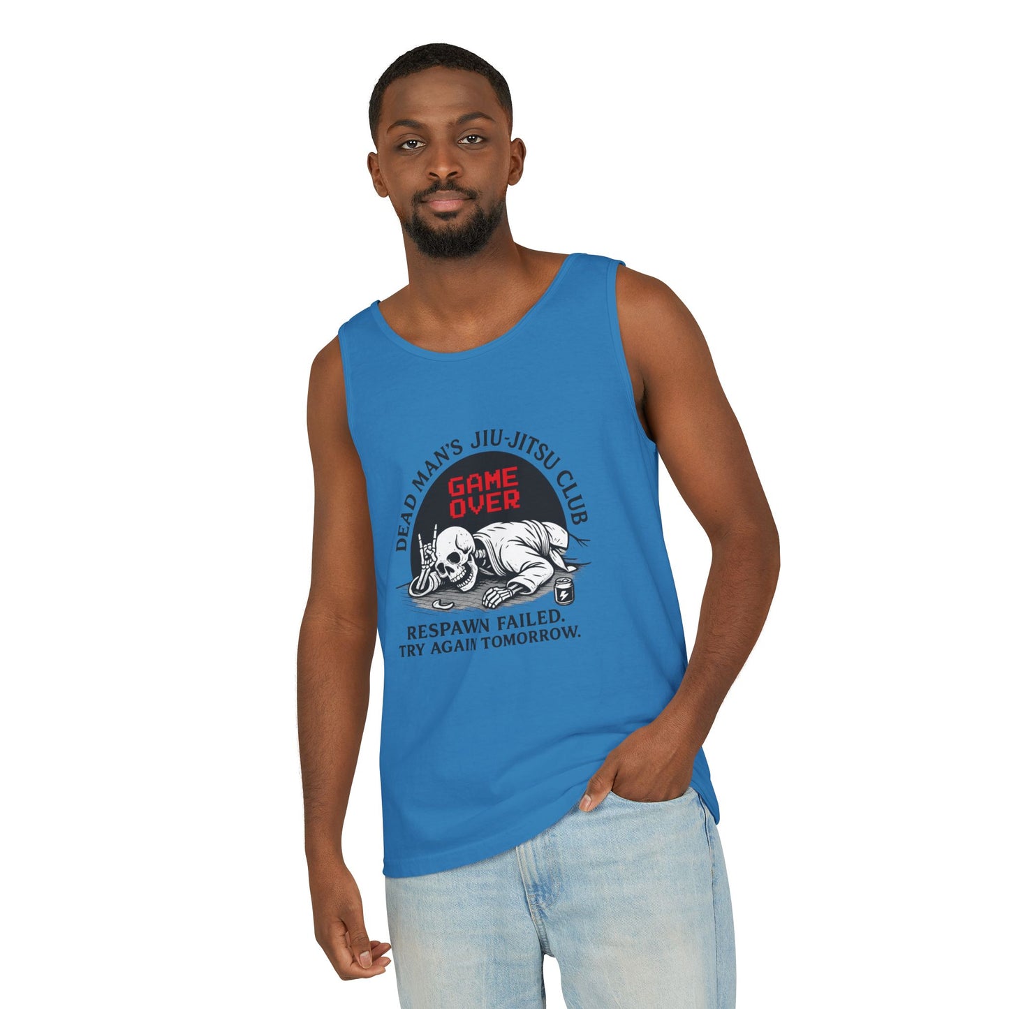 Game Over Tank Top / Dead Mans Jiu-Jitsu Club | Funny BJJ Skeleton Design / Jiu-Jitsu Skull Tank Top