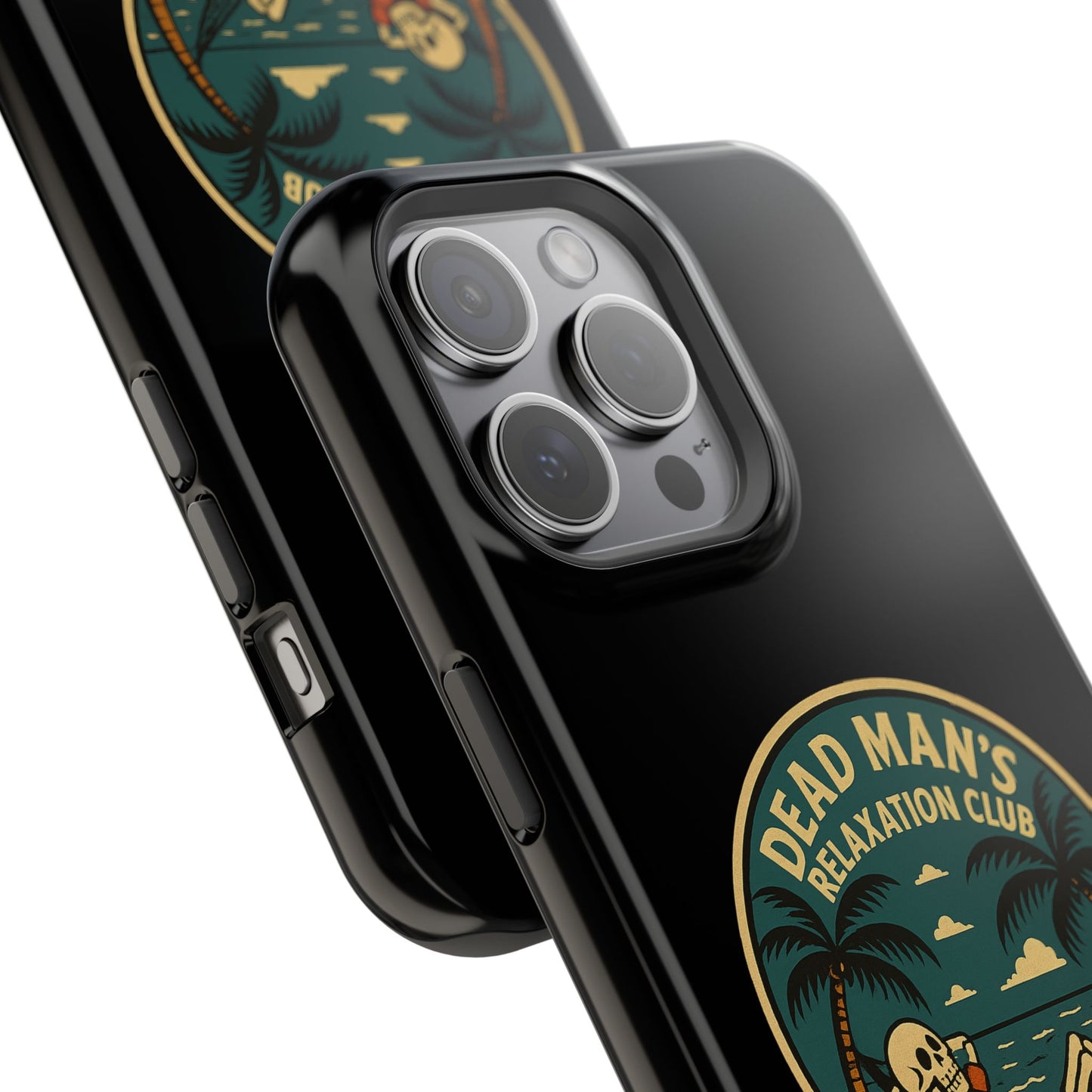 Dead Mans Relaxation Club iPhone Case / Finally Saved Enough to Retire Skeleton Beach Design