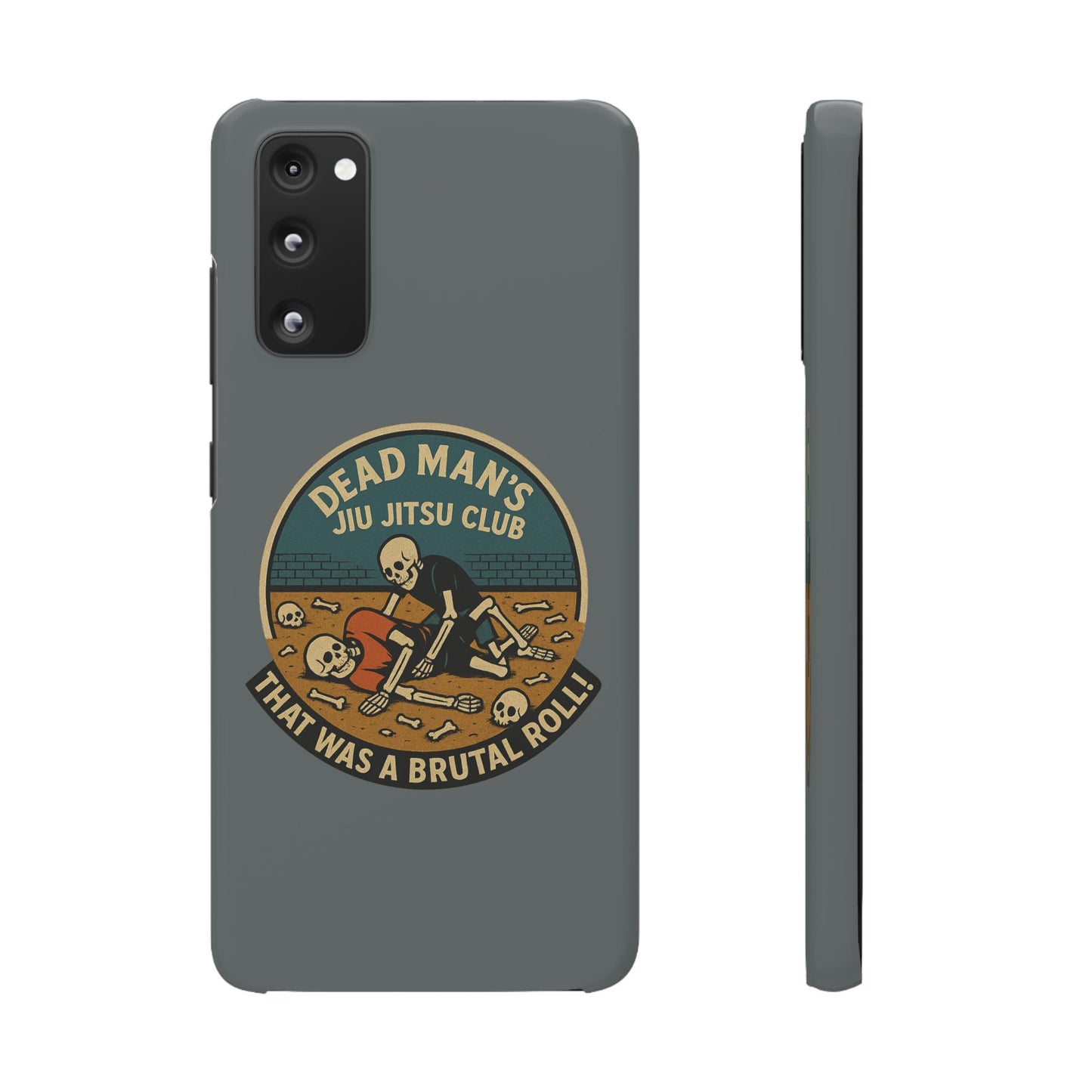 Dead Mans Jiu Jitsu Club iPhone Case That Was a Brutal Roll Skeleton Grappling Design