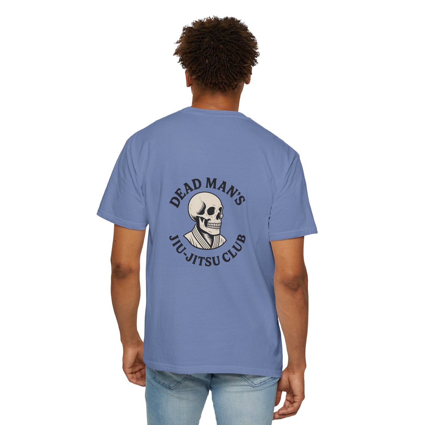 Dead Mans Jiu-Jitsu Club Tee / Skeleton Grappler Design | Funny BJJ Shirt for Rollers Who Are Dead Inside / Unisex Garment Dyed T shirt