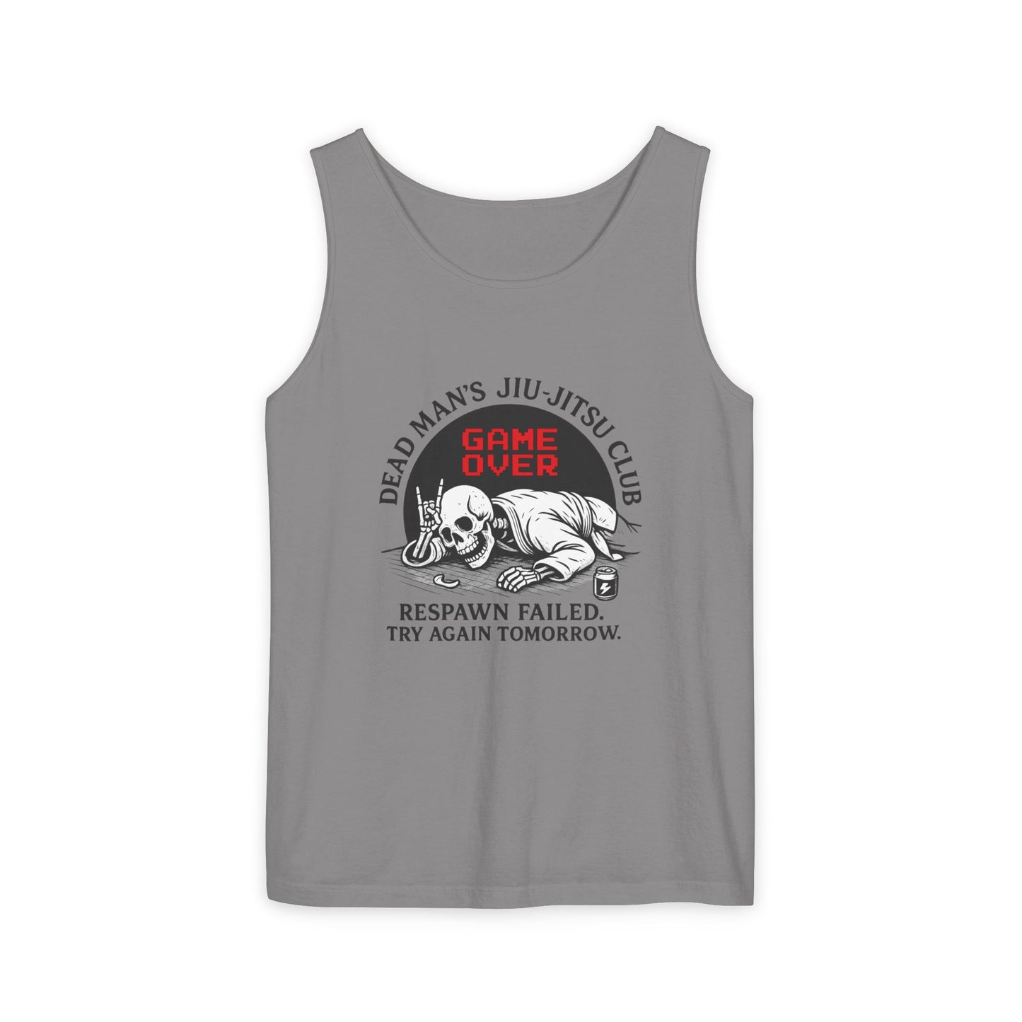 Game Over Tank Top / Dead Mans Jiu-Jitsu Club | Funny BJJ Skeleton Design / Jiu-Jitsu Skull Tank Top
