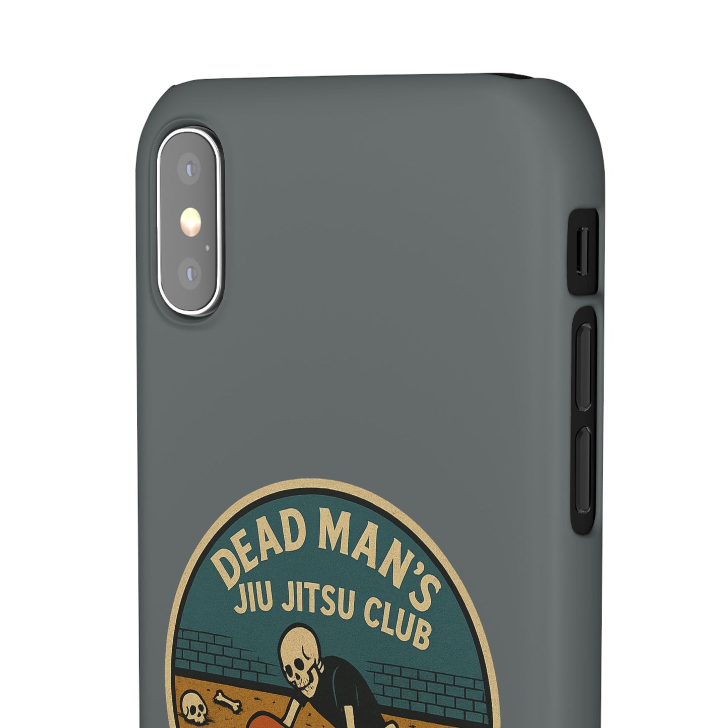 Dead Mans Jiu Jitsu Club iPhone Case That Was a Brutal Roll Skeleton Grappling Design
