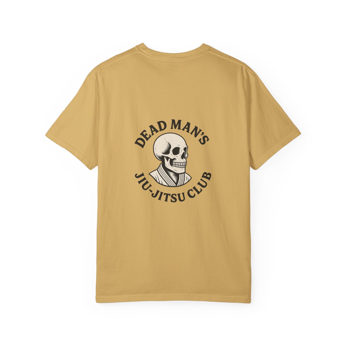 Dead Mans Jiu-Jitsu Club Tee / Skeleton Grappler Design | Funny BJJ Shirt for Rollers Who Are Dead Inside / Unisex Garment Dyed T shirt