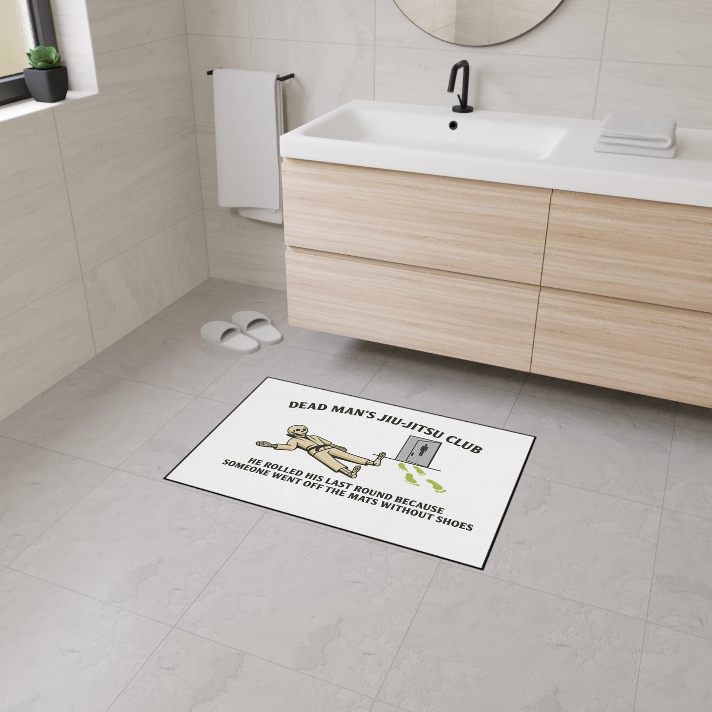 Dead Mans Jiu Jitsu Club Mat / Funny Gym Hygiene Skeleton Rug / Rolled His Last Round BJJ Floor Mat / Jiu-Jitsu Floor Mat | Dead Mans Club