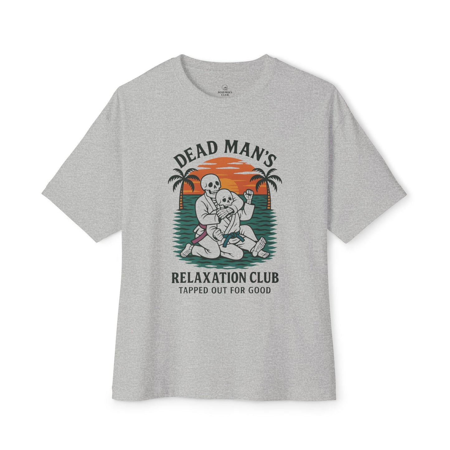 Unisex Dead Mans Club Tee BJJ Inspired Vintage Sunset Skeleton Shirt