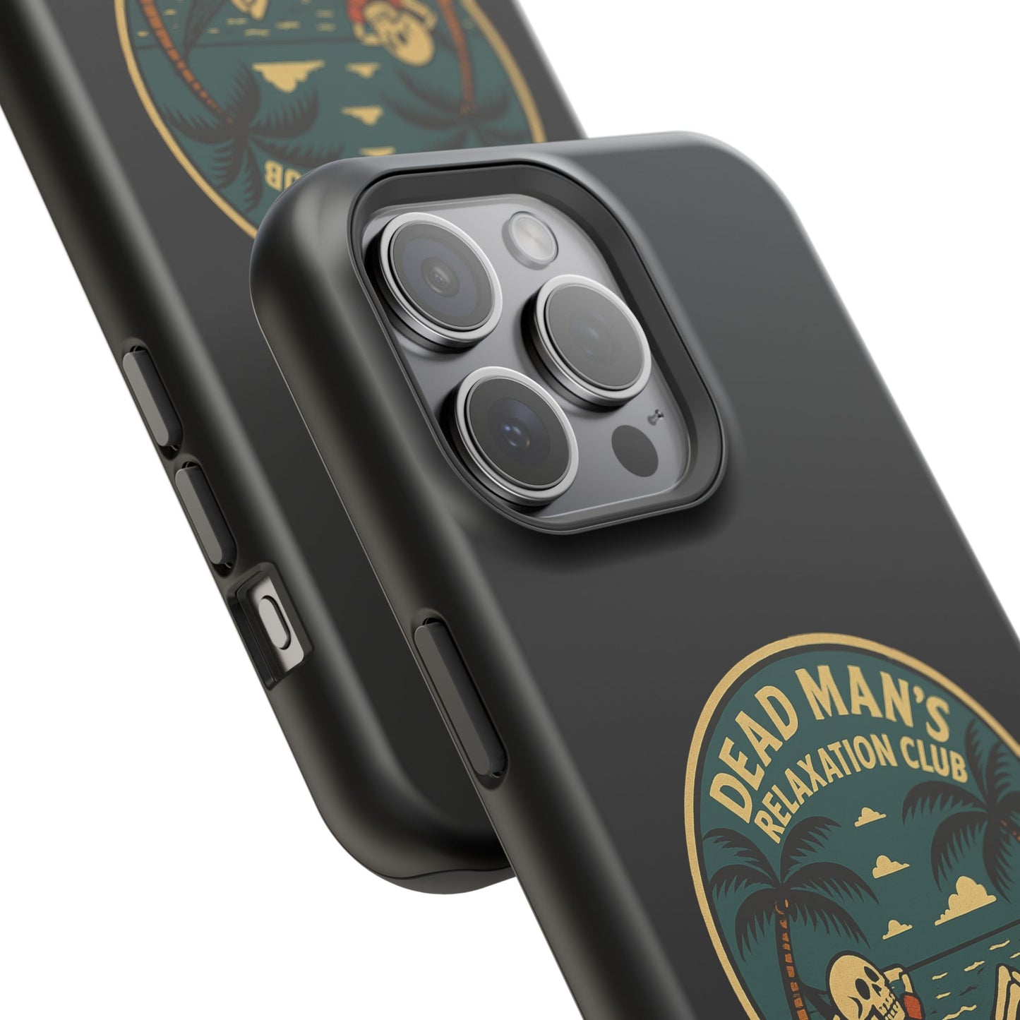 Dead Mans Relaxation Club iPhone Case / Finally Saved Enough to Retire Skeleton Beach Design