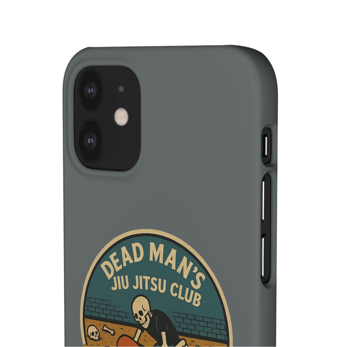 Dead Mans Jiu Jitsu Club iPhone Case That Was a Brutal Roll Skeleton Grappling Design