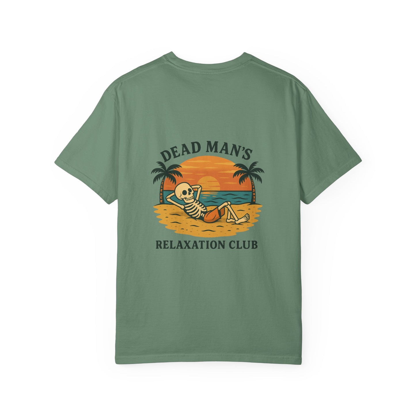 Dead Mans Relaxation Club / Retro Beach Skeleton Tee, Casual Wear