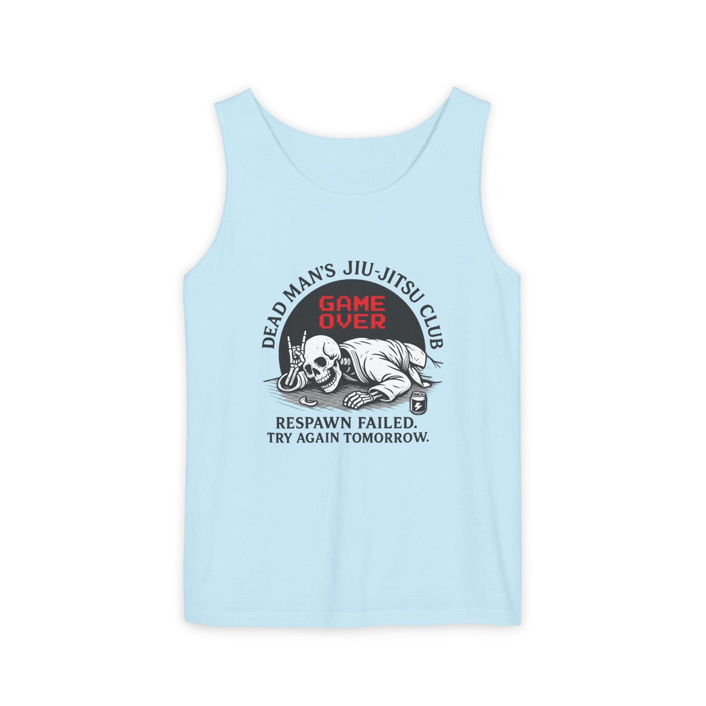 Game Over Tank Top / Dead Mans Jiu-Jitsu Club | Funny BJJ Skeleton Design / Jiu-Jitsu Skull Tank Top