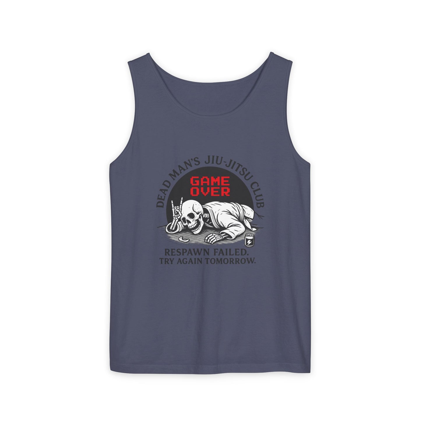 Game Over Tank Top / Dead Mans Jiu-Jitsu Club | Funny BJJ Skeleton Design / Jiu-Jitsu Skull Tank Top