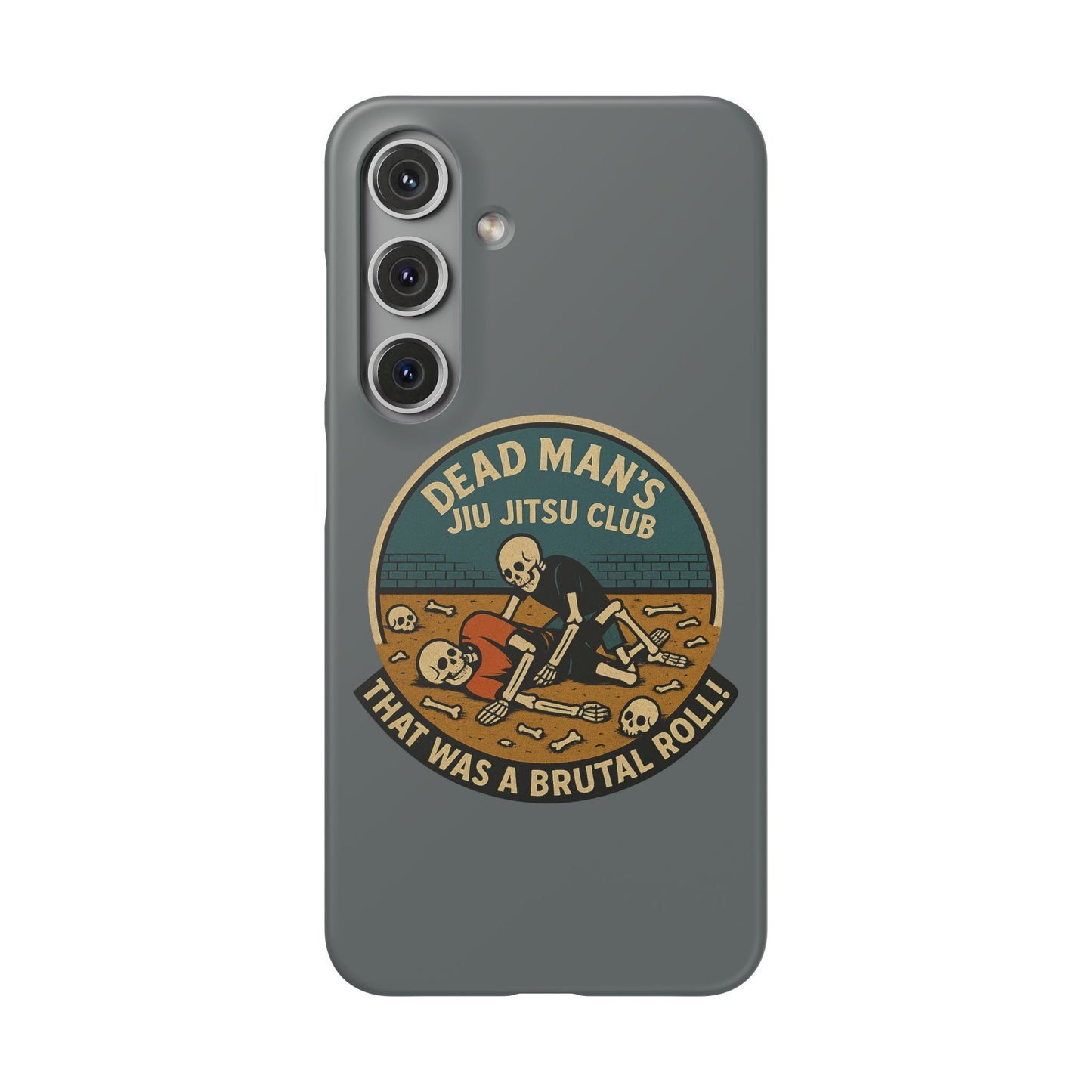 Dead Mans Jiu Jitsu Club iPhone Case That Was a Brutal Roll Skeleton Grappling Design