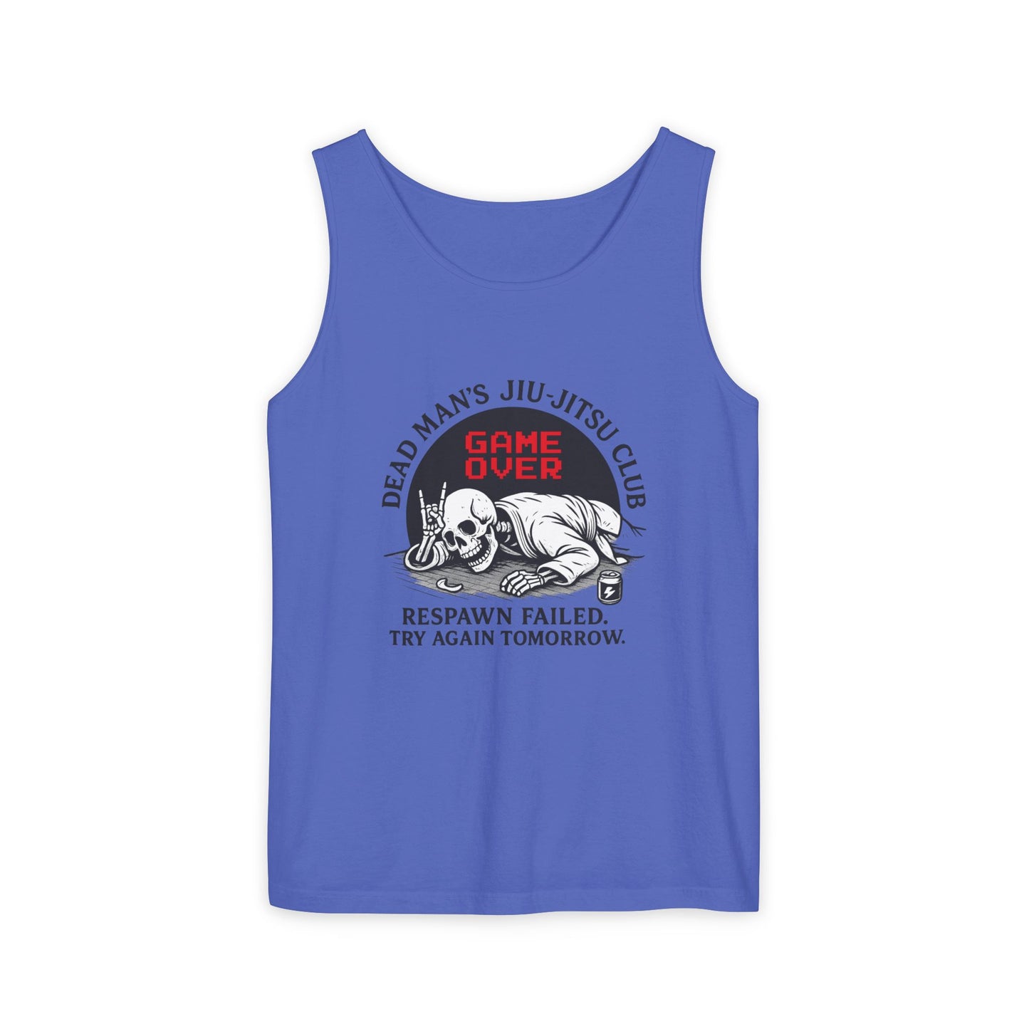 Game Over Tank Top / Dead Mans Jiu-Jitsu Club | Funny BJJ Skeleton Design / Jiu-Jitsu Skull Tank Top