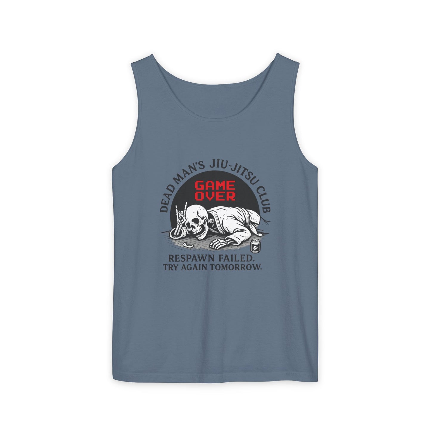Game Over Tank Top / Dead Mans Jiu-Jitsu Club | Funny BJJ Skeleton Design / Jiu-Jitsu Skull Tank Top