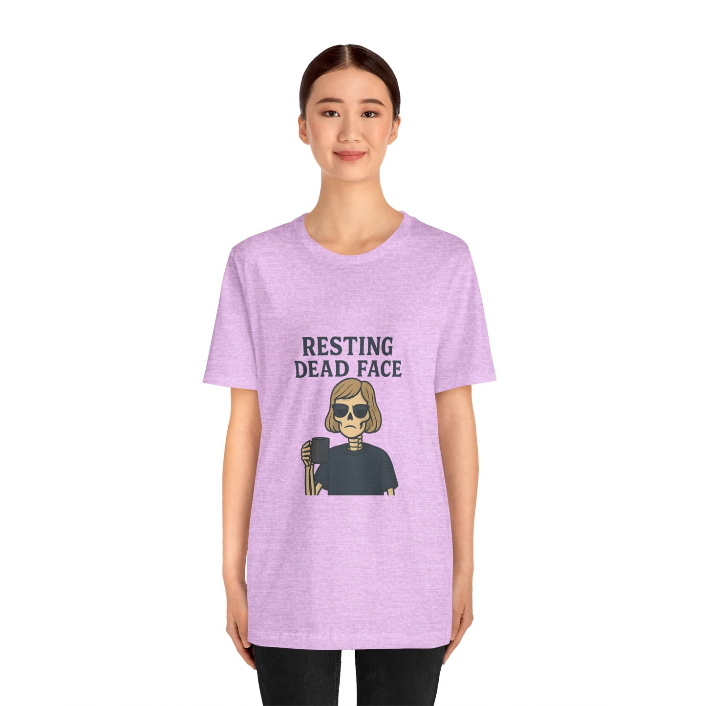 Resting Dead Face T-Shirt / Funny Skeleton Coffee Shirt | Burnout Humor Tee for Women | Dead Mans Club / Resting Dead Face Unisex Tee
