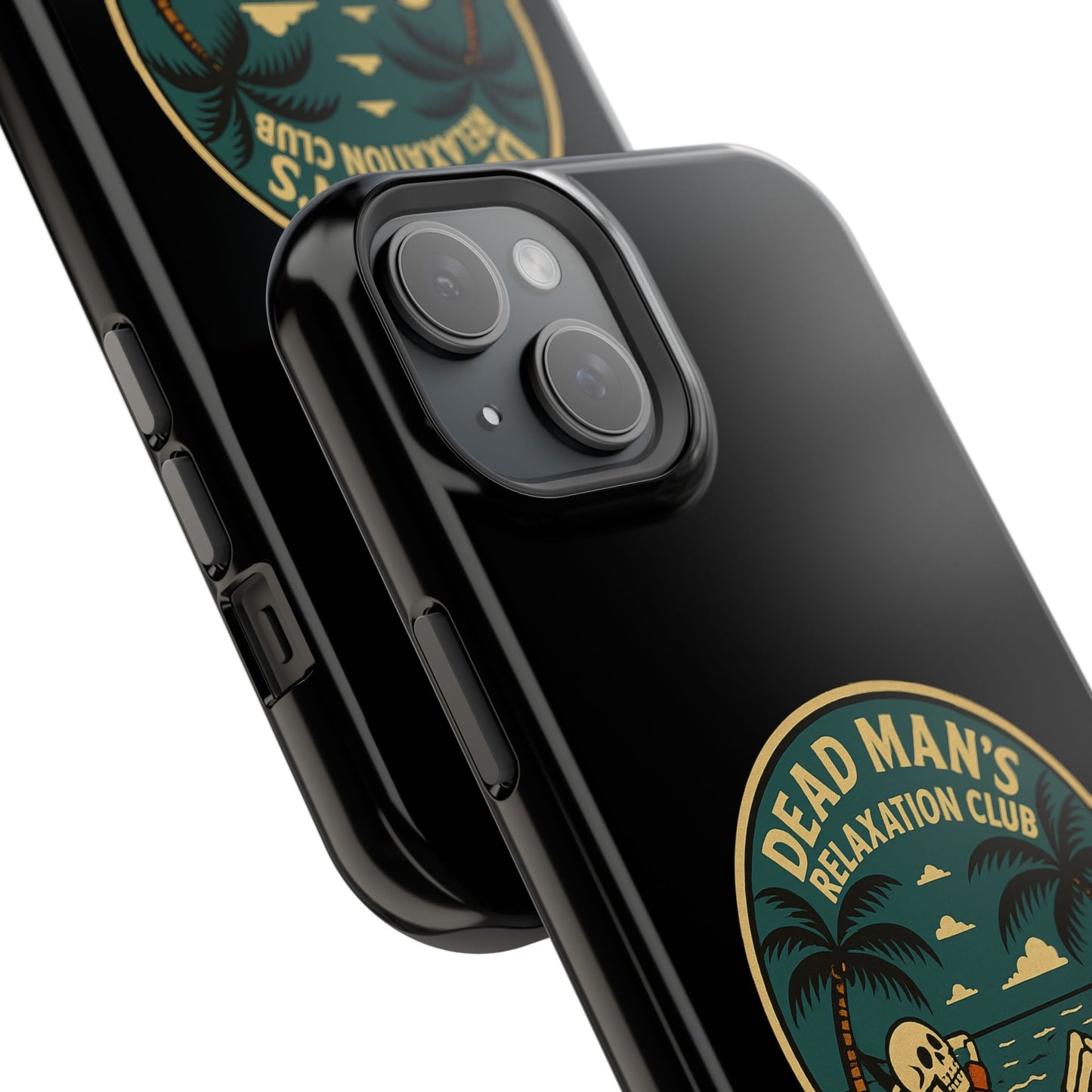 Dead Mans Relaxation Club iPhone Case / Finally Saved Enough to Retire Skeleton Beach Design