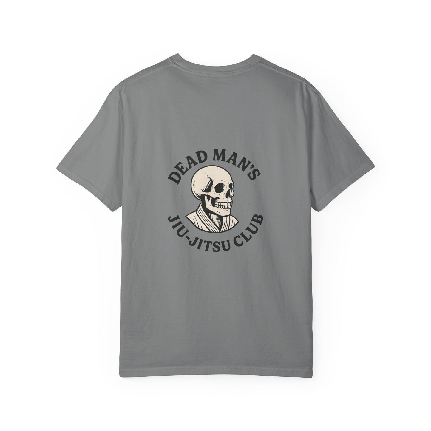 Dead Mans Jiu-Jitsu Club Tee / Skeleton Grappler Design | Funny BJJ Shirt for Rollers Who Are Dead Inside / Unisex Garment Dyed T shirt