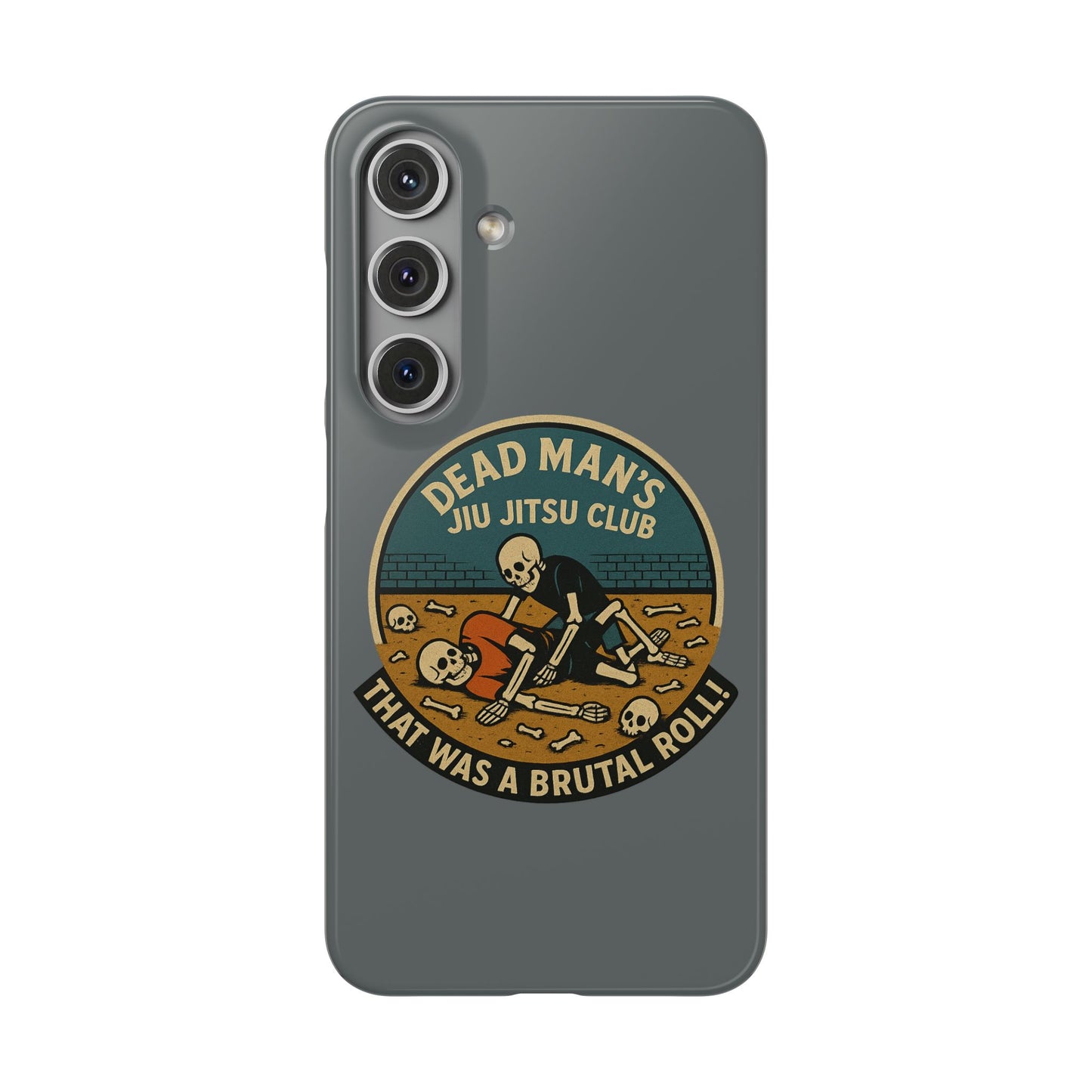 Dead Mans Jiu Jitsu Club iPhone Case That Was a Brutal Roll Skeleton Grappling Design