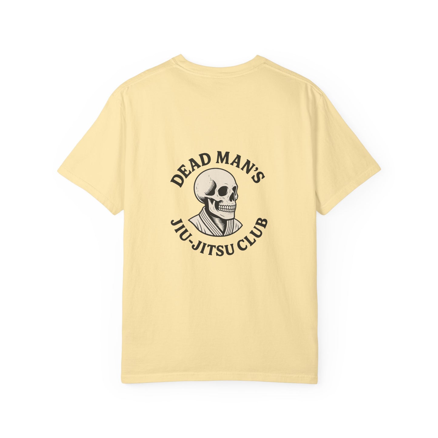 Dead Mans Jiu-Jitsu Club Tee / Skeleton Grappler Design | Funny BJJ Shirt for Rollers Who Are Dead Inside / Unisex Garment Dyed T shirt