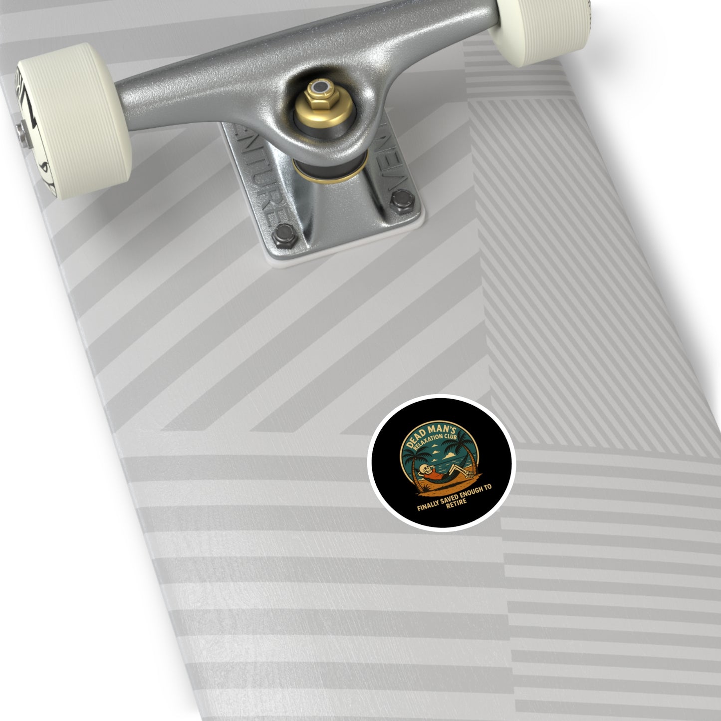 Dead Mans Relaxation Club Sticker / Finally Saved Enough to Retire Funny Skeleton Decal