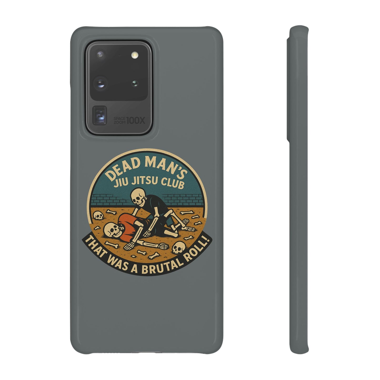 Dead Mans Jiu Jitsu Club iPhone Case That Was a Brutal Roll Skeleton Grappling Design