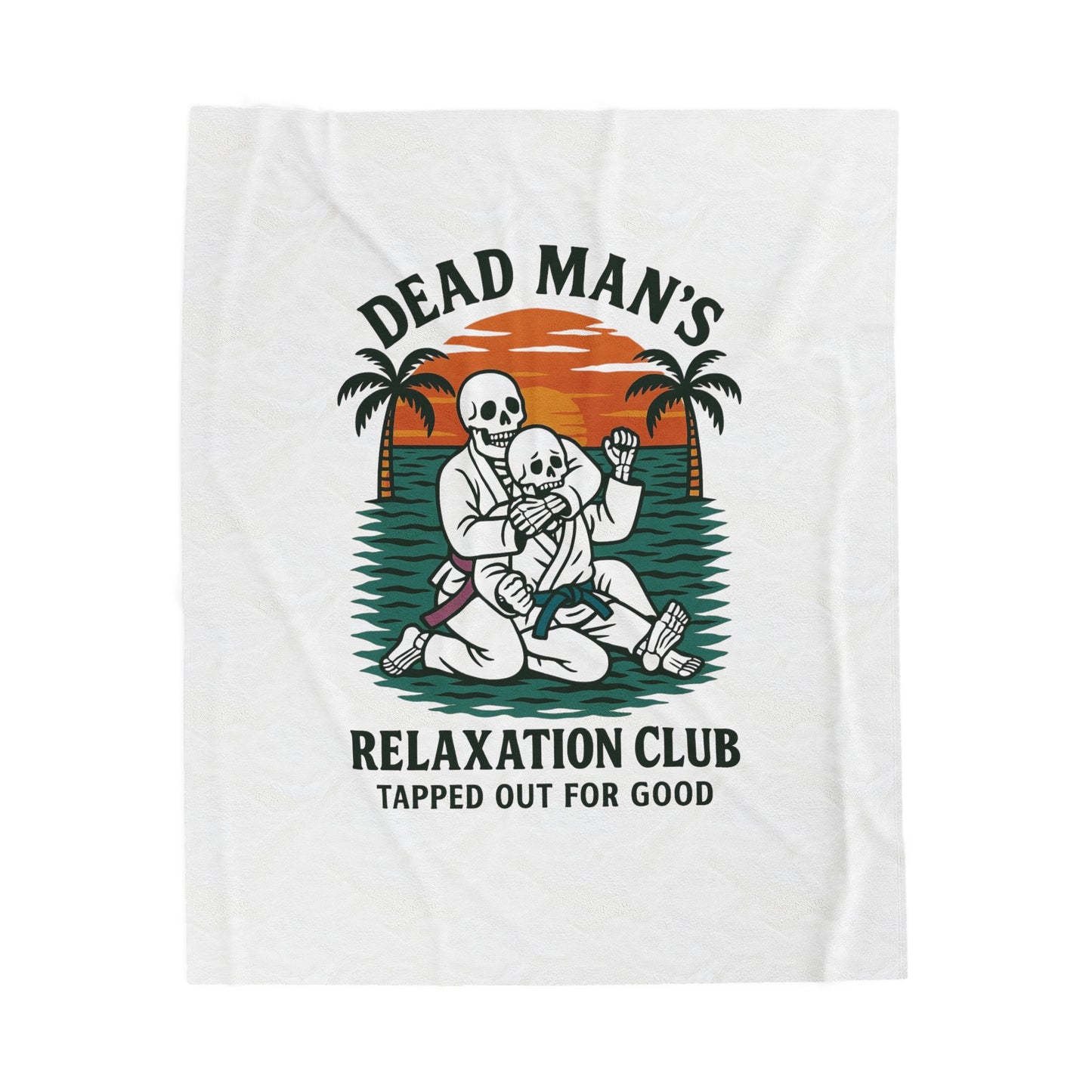 Dead Mans Relaxation Club Velveteen Blanket / Tapped Out for Good Cozy Throw for Halloween, Home Decor, Gift for Friends, Skull Vibe