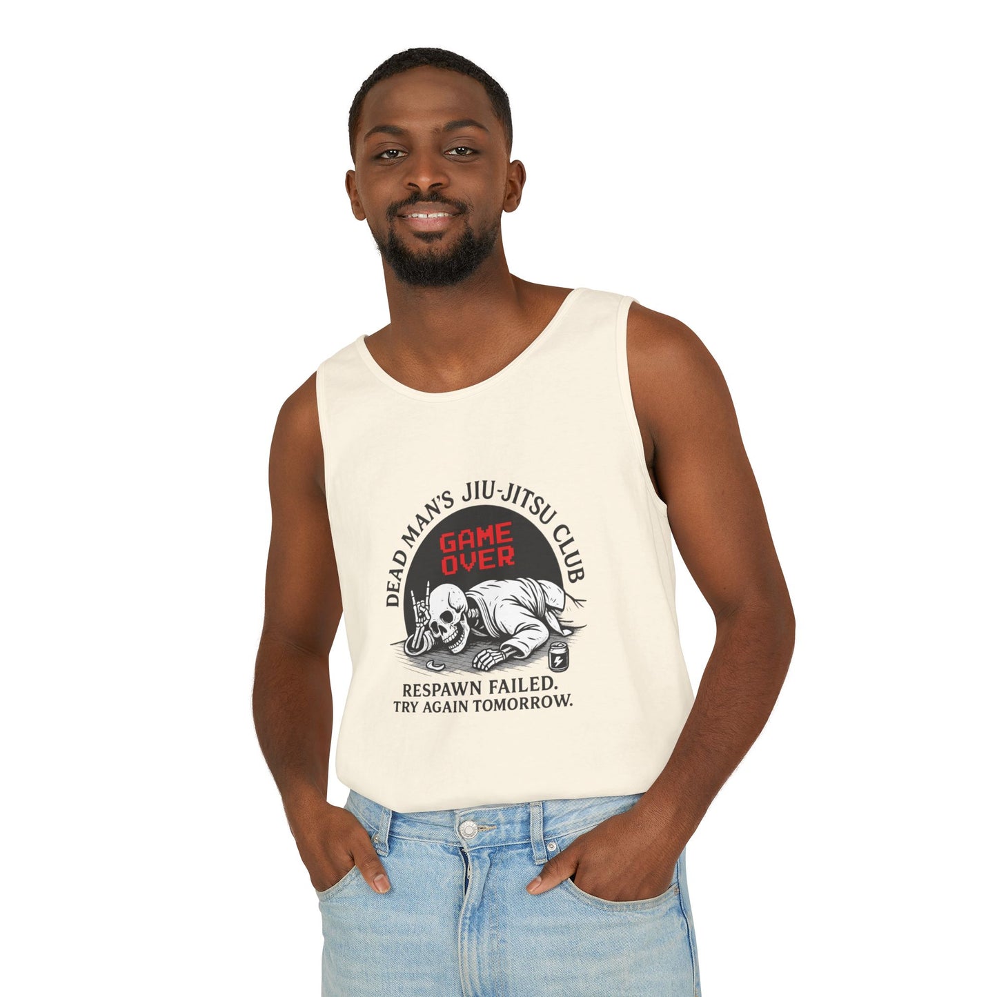 Game Over Tank Top / Dead Mans Jiu-Jitsu Club | Funny BJJ Skeleton Design / Jiu-Jitsu Skull Tank Top
