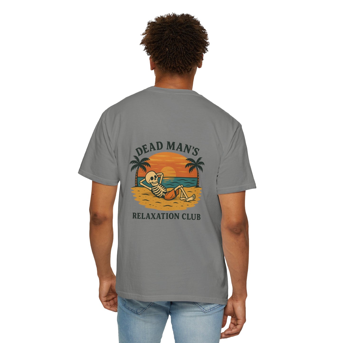 Dead Mans Relaxation Club / Retro Beach Skeleton Tee, Casual Wear