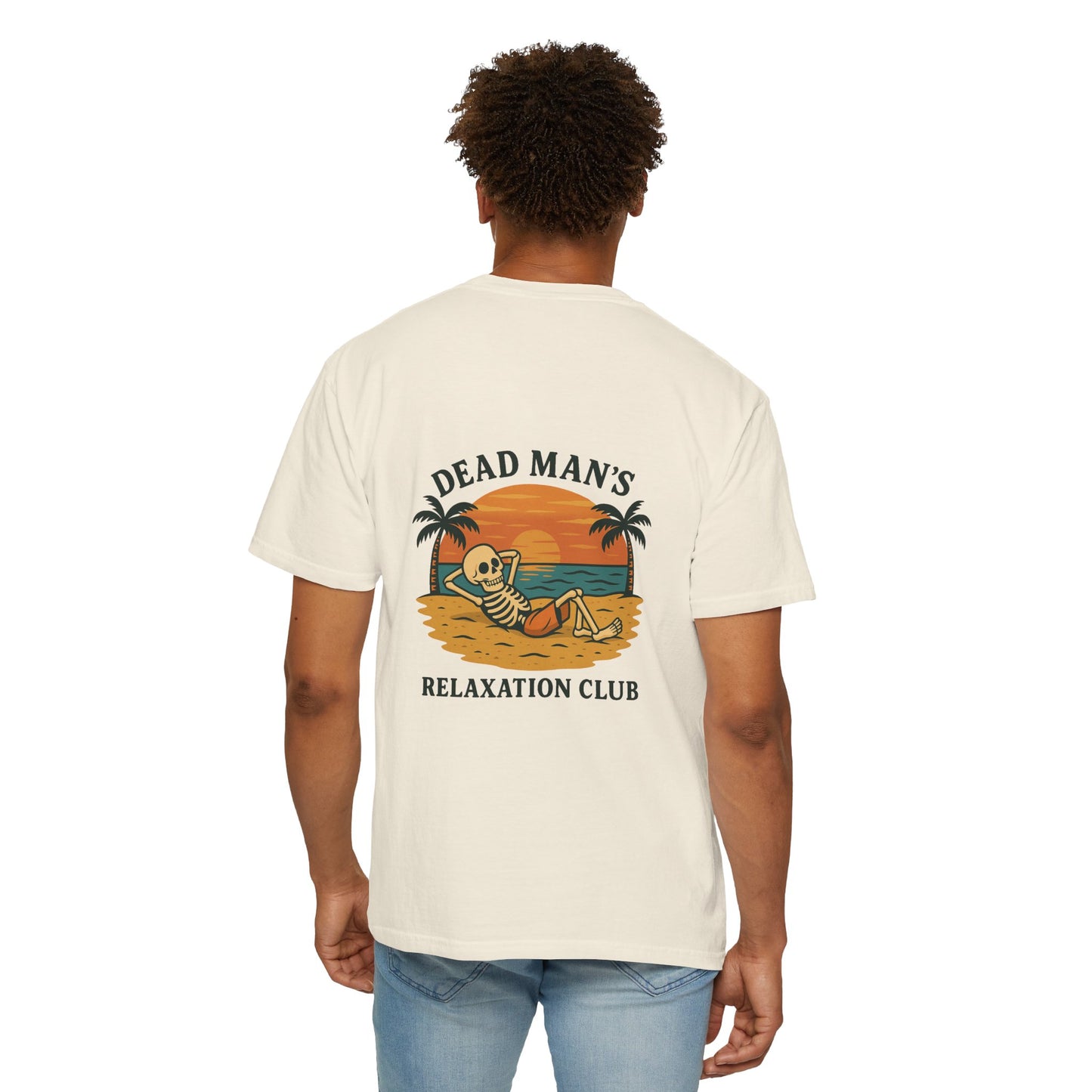 Dead Mans Relaxation Club / Retro Beach Skeleton Tee, Casual Wear