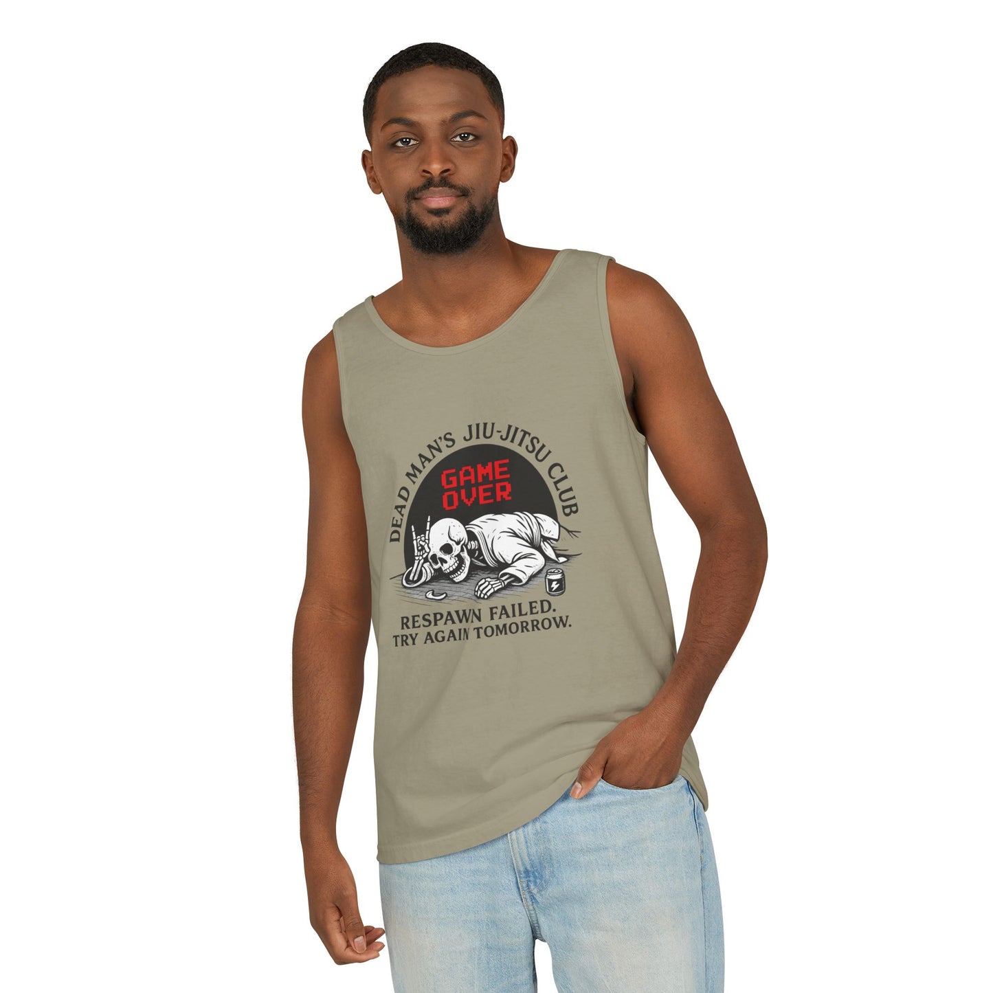 Game Over Tank Top / Dead Mans Jiu-Jitsu Club | Funny BJJ Skeleton Design / Jiu-Jitsu Skull Tank Top
