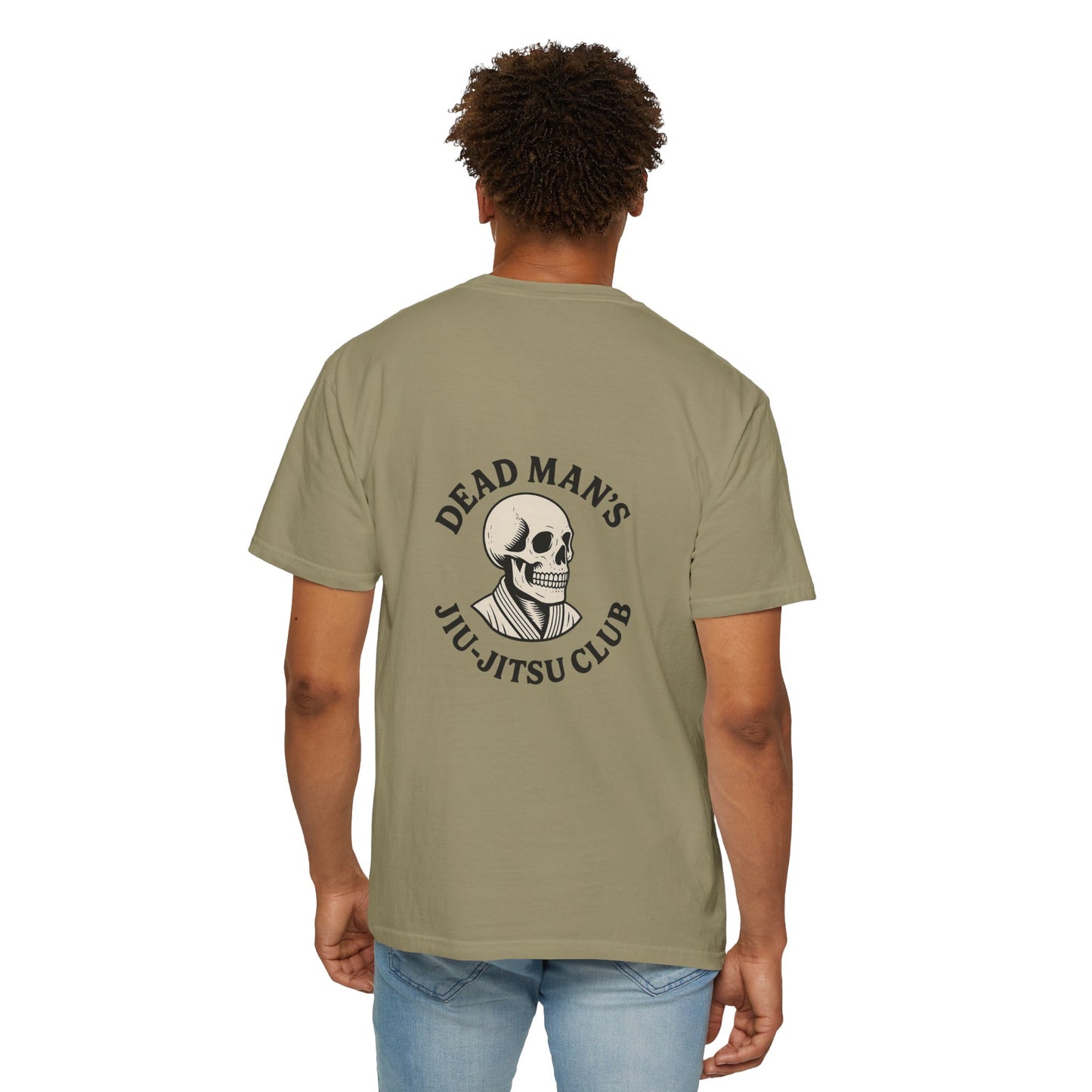 Dead Mans Jiu-Jitsu Club Tee / Skeleton Grappler Design | Funny BJJ Shirt for Rollers Who Are Dead Inside / Unisex Garment Dyed T shirt