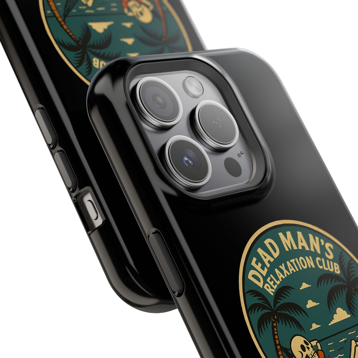 Dead Mans Relaxation Club iPhone Case / Finally Saved Enough to Retire Skeleton Beach Design