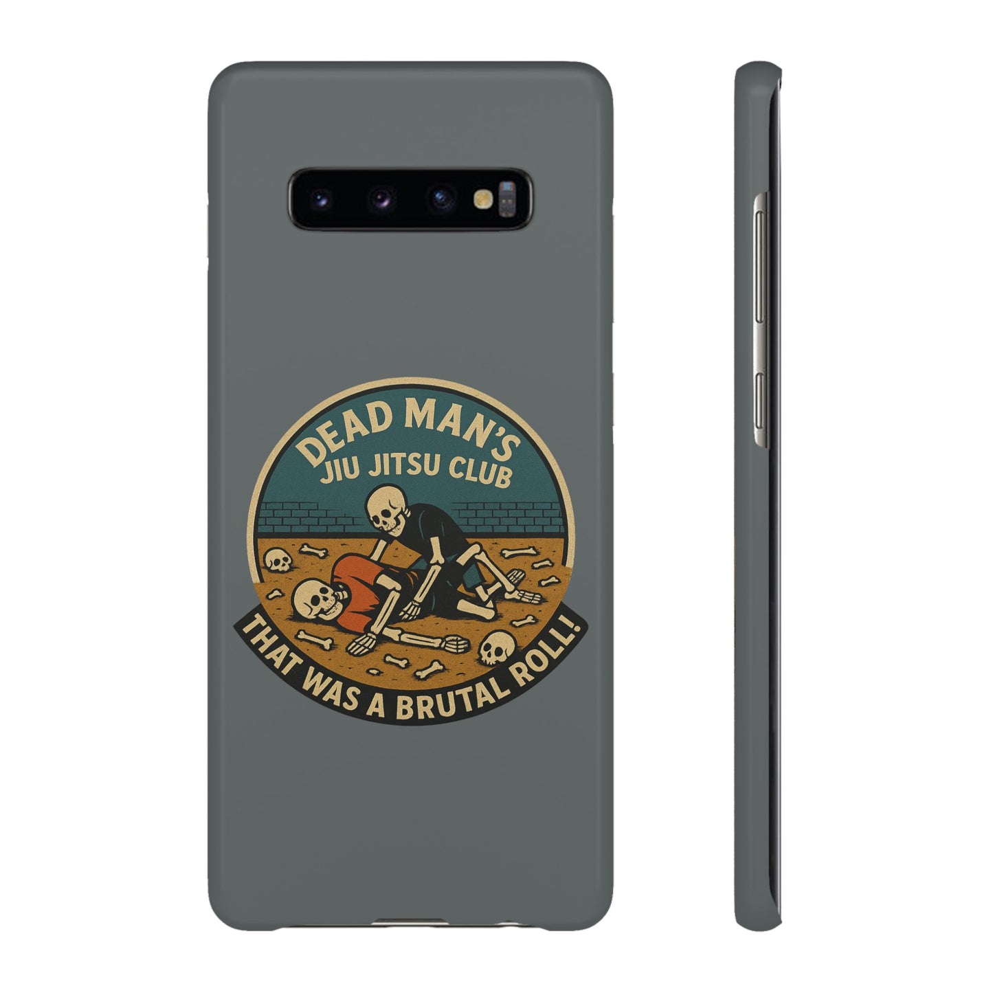 Dead Mans Jiu Jitsu Club iPhone Case That Was a Brutal Roll Skeleton Grappling Design