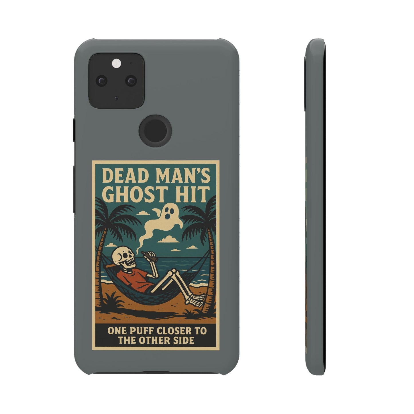 Dead Mans Ghost Hit iPhone Case One Puff Closer to the Other Side Skeleton Vibe Design