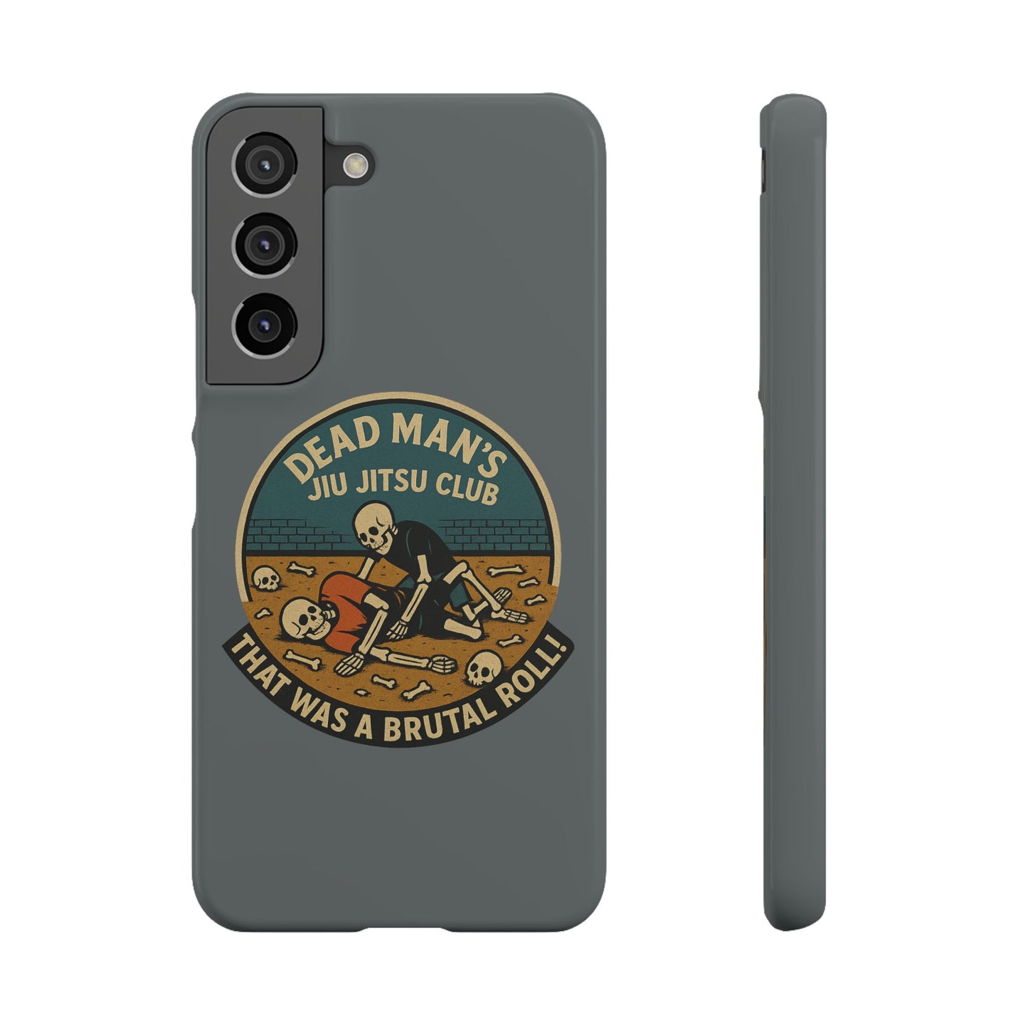 Dead Mans Jiu Jitsu Club iPhone Case That Was a Brutal Roll Skeleton Grappling Design