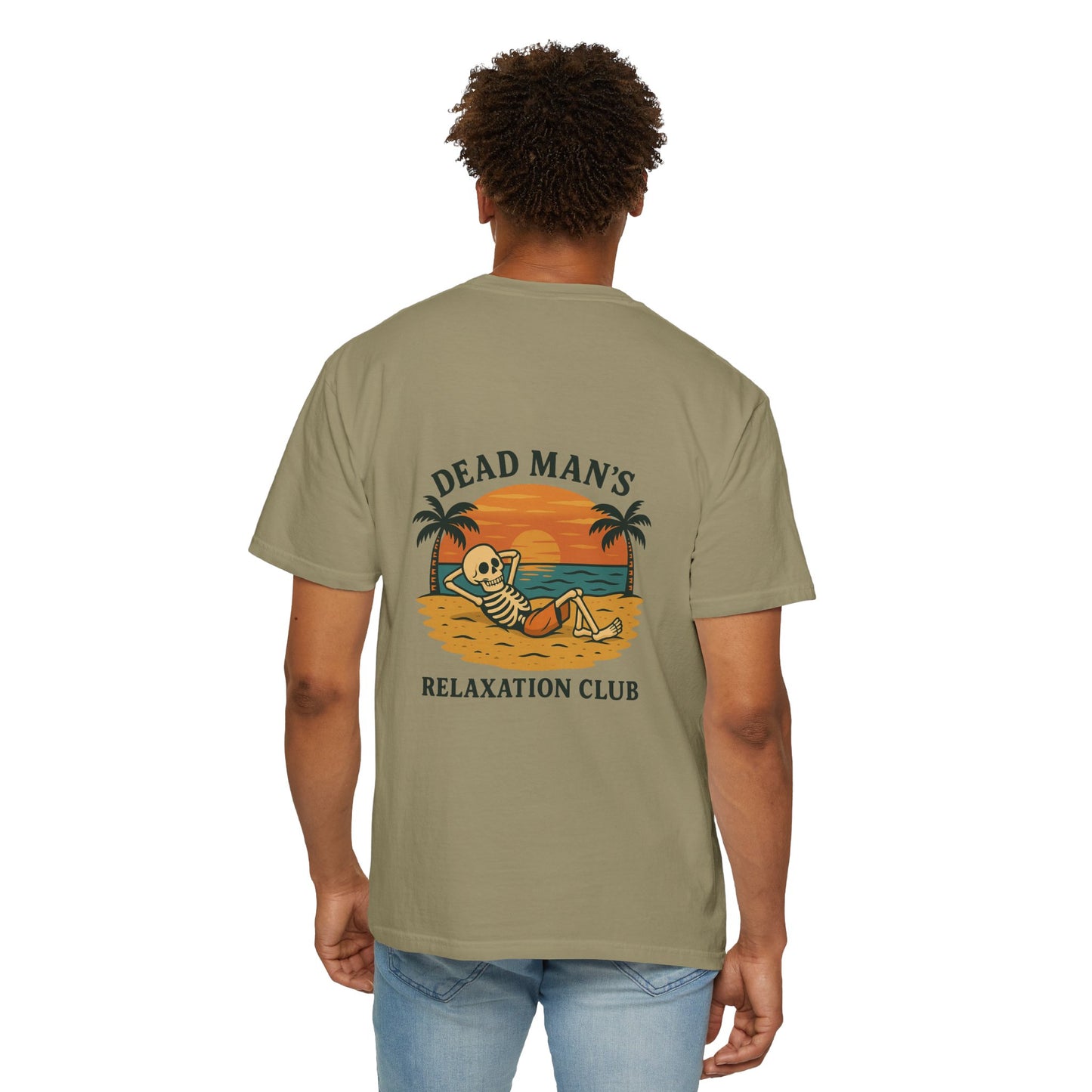 Dead Mans Relaxation Club / Retro Beach Skeleton Tee, Casual Wear
