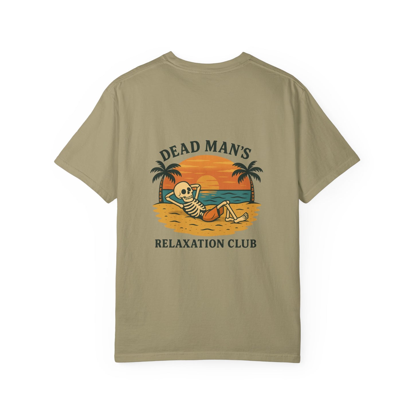 Dead Mans Relaxation Club / Retro Beach Skeleton Tee, Casual Wear