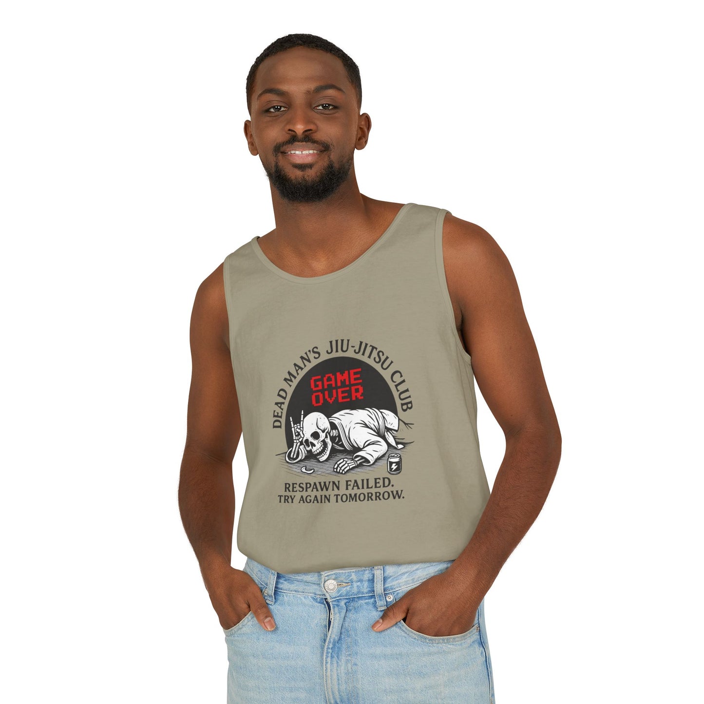 Game Over Tank Top / Dead Mans Jiu-Jitsu Club | Funny BJJ Skeleton Design / Jiu-Jitsu Skull Tank Top