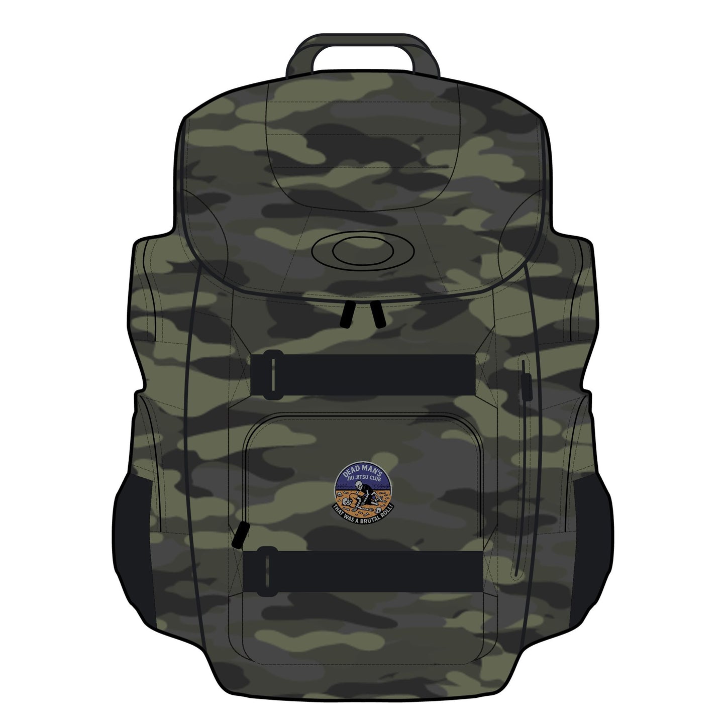 Dead Mans Jiu Jitsu Club Camo Backpack / That Was a Brutal Roll Patch | BJJ Gear Bag / Great for Jiu Jitsu Gear
