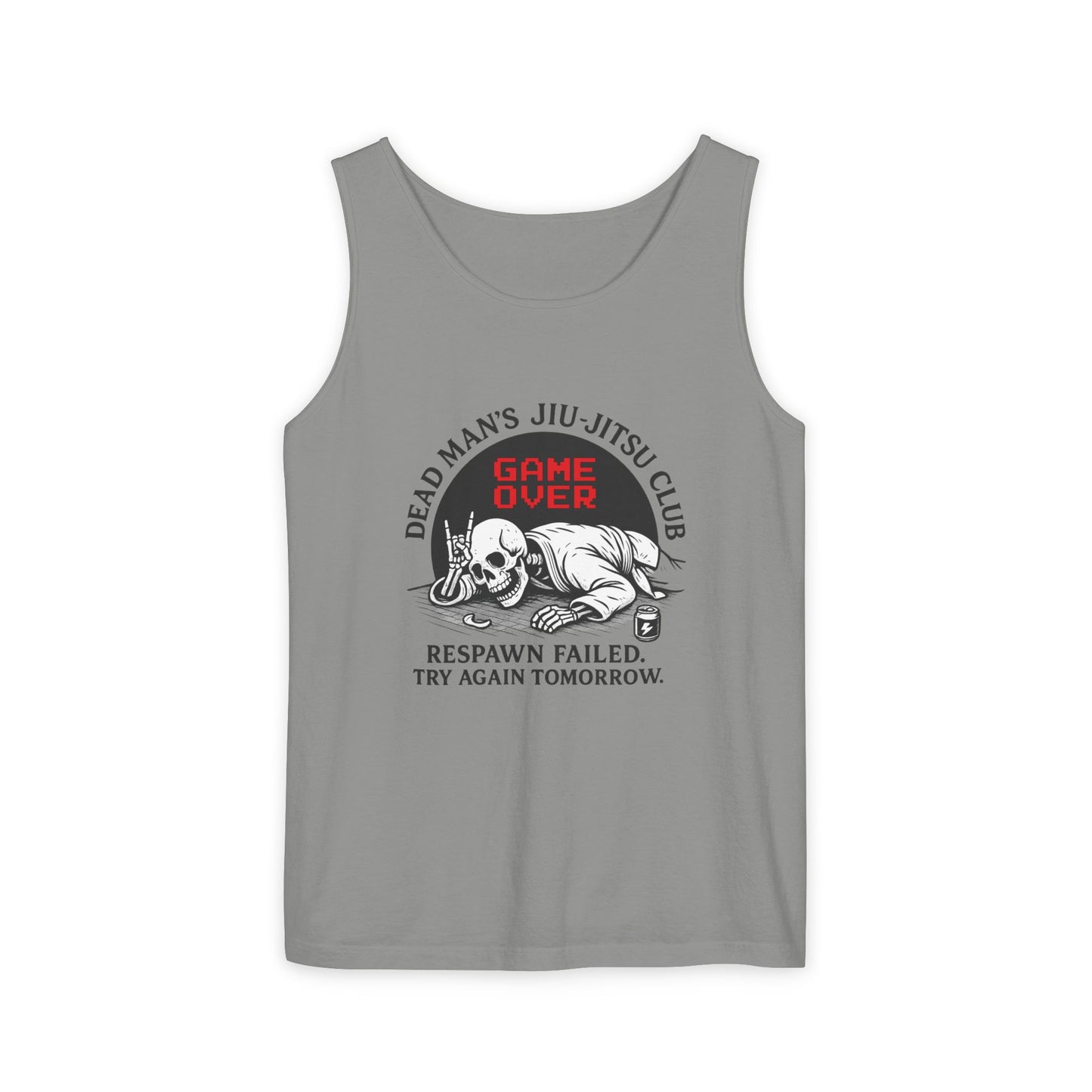 Game Over Tank Top / Dead Mans Jiu-Jitsu Club | Funny BJJ Skeleton Design / Jiu-Jitsu Skull Tank Top