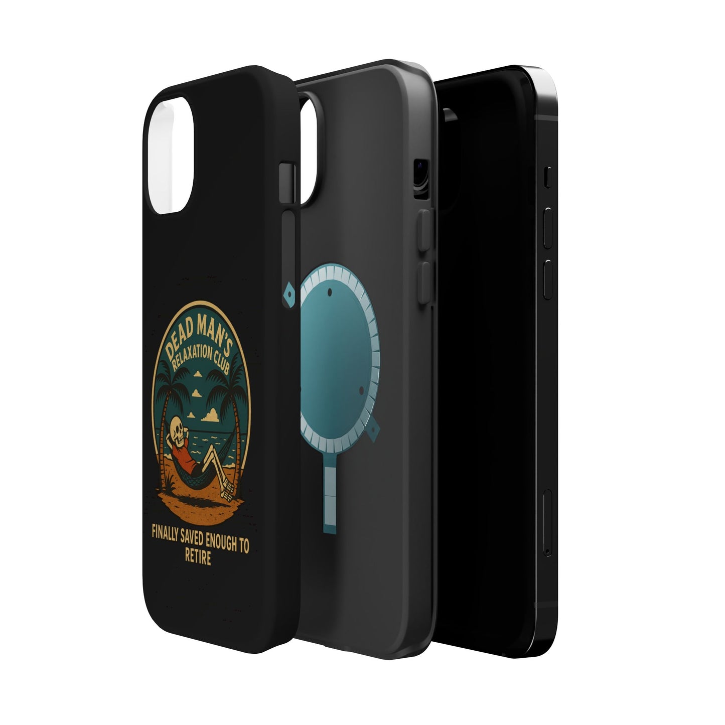 Dead Mans Relaxation Club iPhone Case / Finally Saved Enough to Retire Skeleton Beach Design