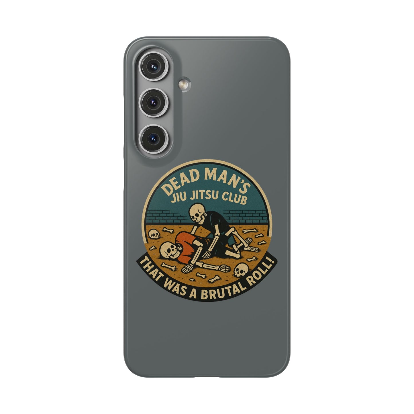 Dead Mans Jiu Jitsu Club iPhone Case That Was a Brutal Roll Skeleton Grappling Design