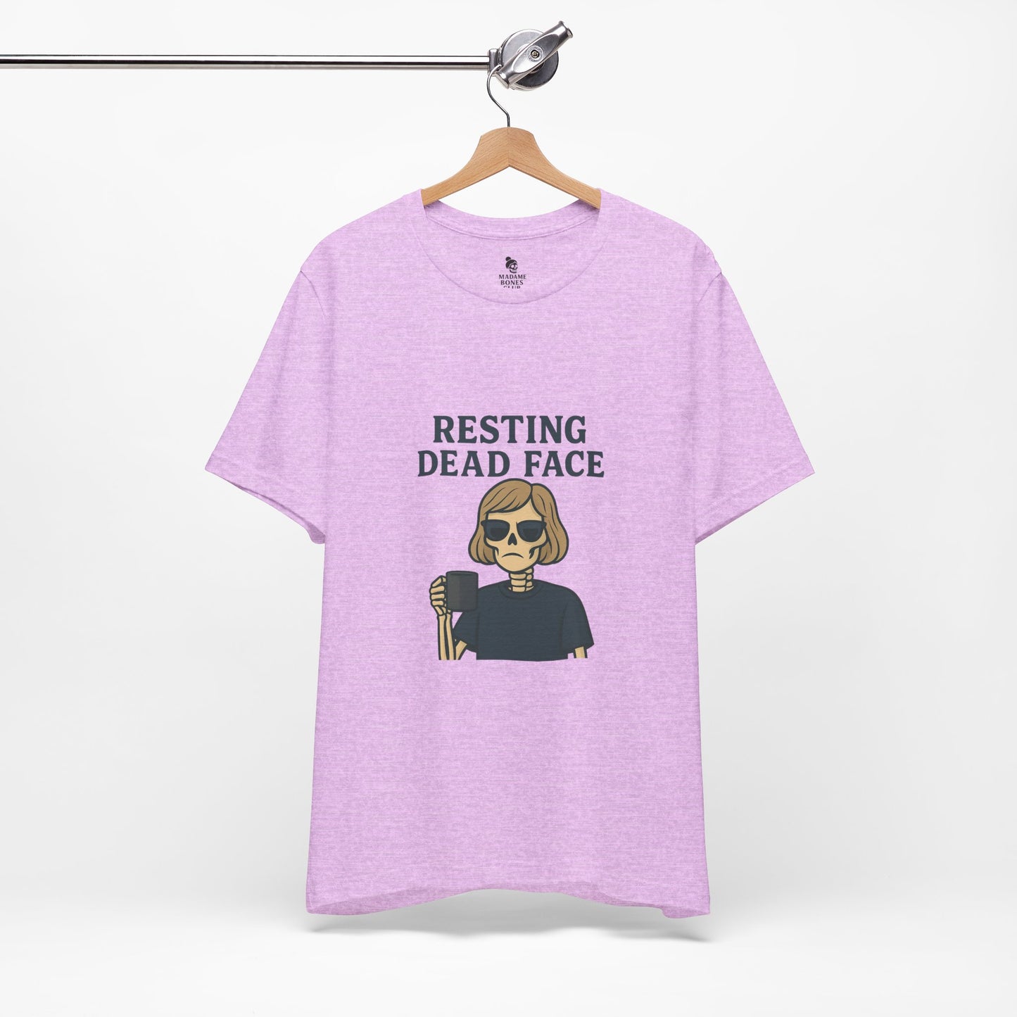 Resting Dead Face T-Shirt / Funny Skeleton Coffee Shirt | Burnout Humor Tee for Women | Dead Mans Club / Resting Dead Face Unisex Tee