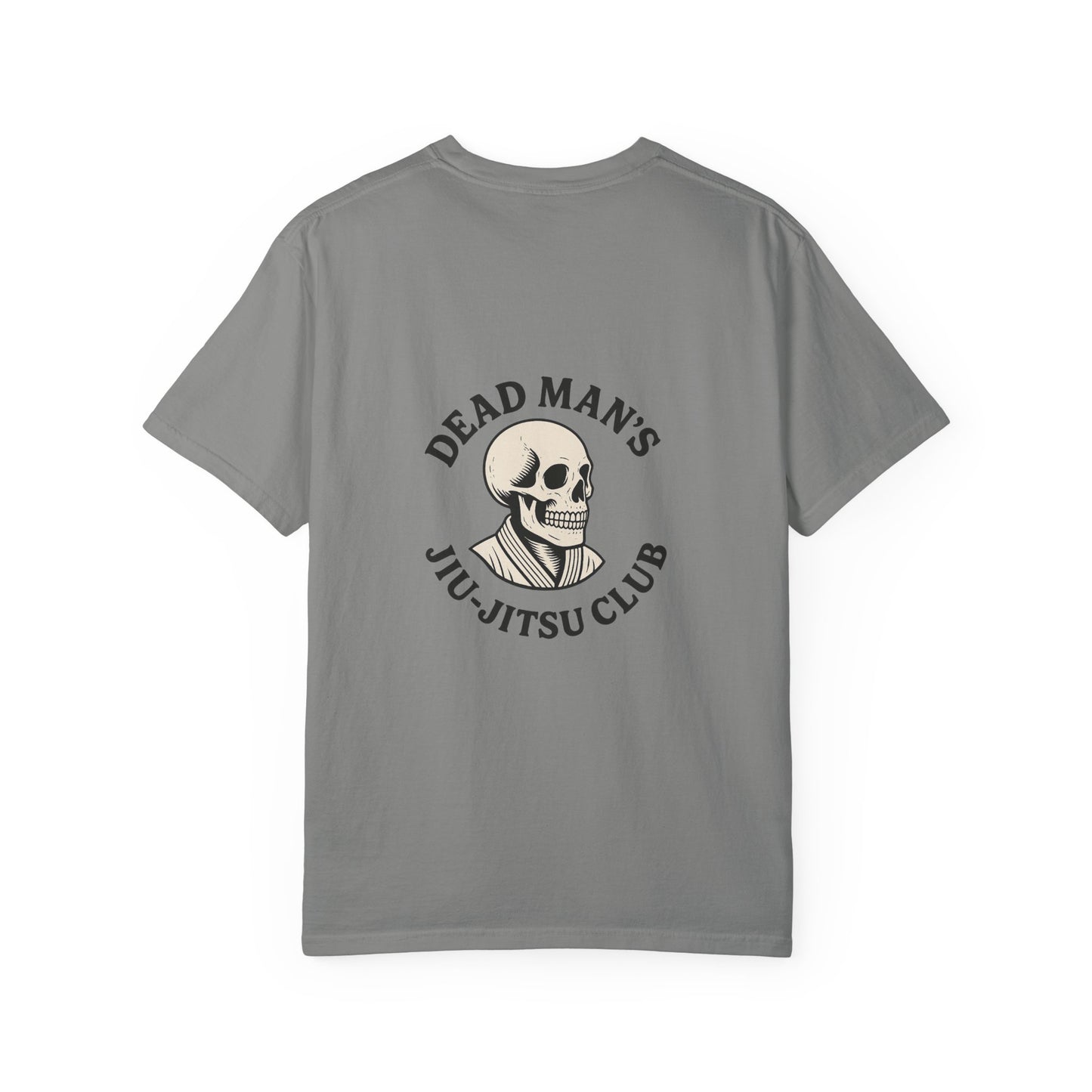 Dead Mans Jiu-Jitsu Club Tee / Skeleton Grappler Design | Funny BJJ Shirt for Rollers Who Are Dead Inside / Unisex Garment Dyed T shirt